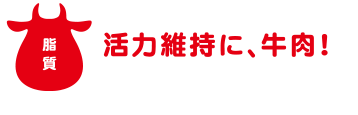 脂質　活力維持に、牛肉！